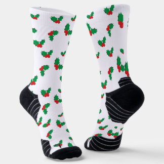 Christmas holly on sports socks
