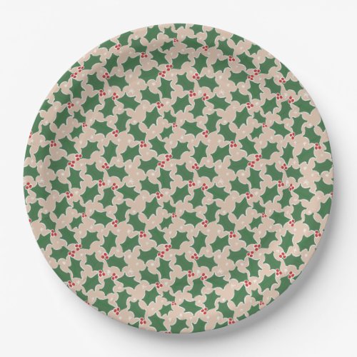 Christmas Holly Paper Plate