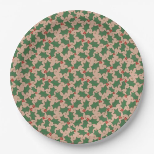 Christmas Holly Paper Plate