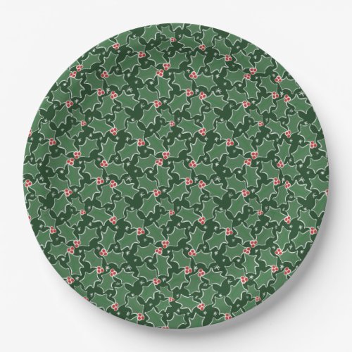 Christmas Holly Paper Plate