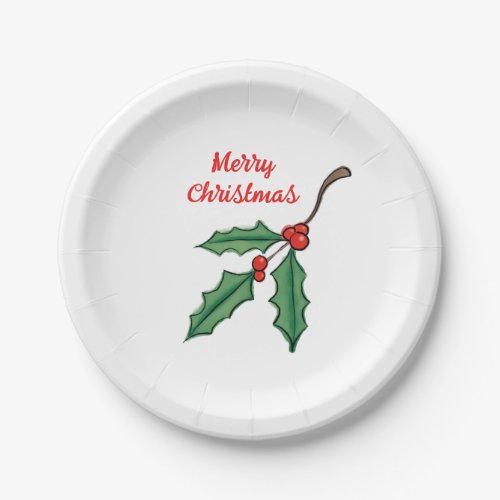 Christmas Holly Paper Plates