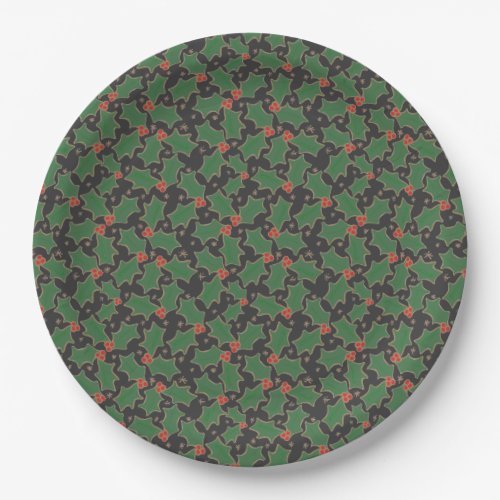 Christmas Holly Paper Plates