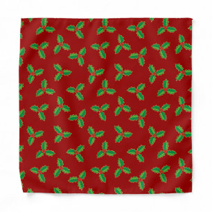 Christmas Holly Pattern Bandana