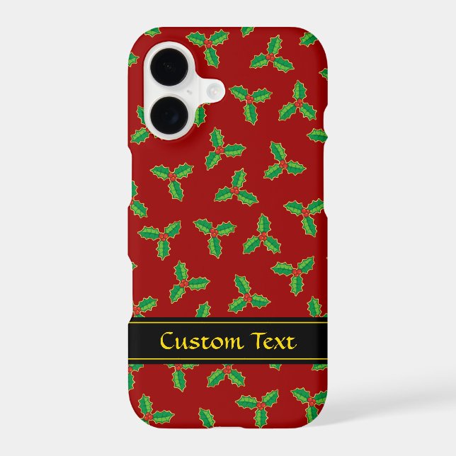 Christmas Holly Pattern Case-Mate iPhone Case (Back)