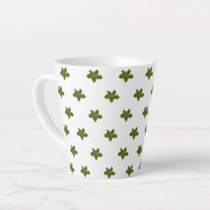 Christmas Holly Pattern Latte Mug