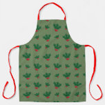 Christmas Holly Patterned All-Over Print Apron