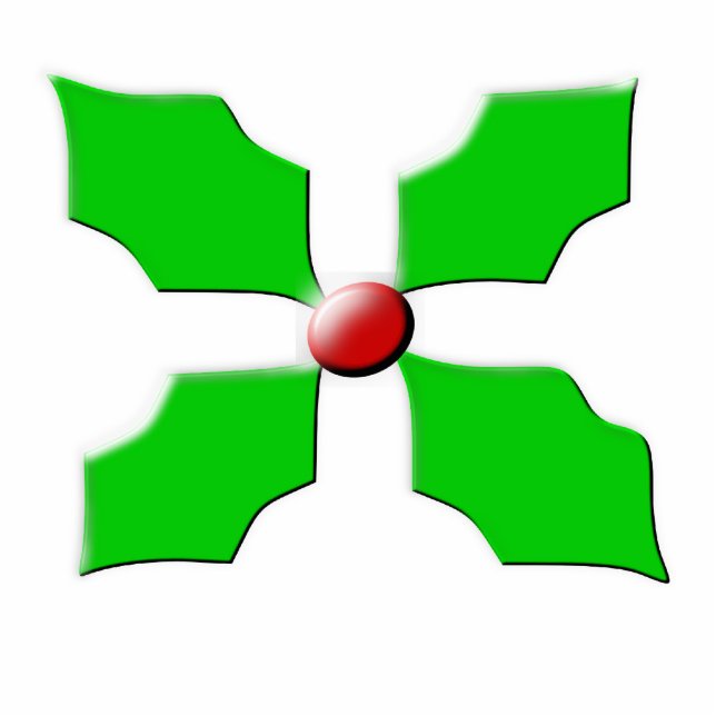 Christmas Holly Photo Sculpture (Front)