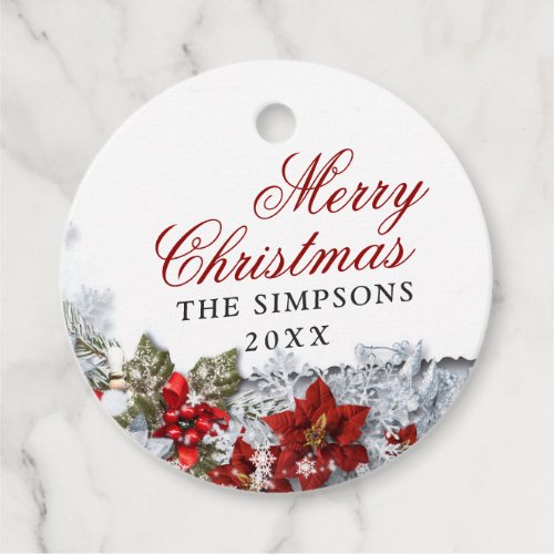 Christmas Holly Pine  Rustic Holiday Favor Tags