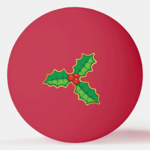 Christmas holly Ping-Pong ball