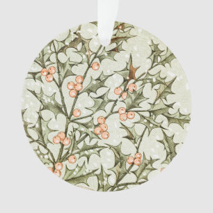 Christmas Holly Pretty Antique Greeting Ornament