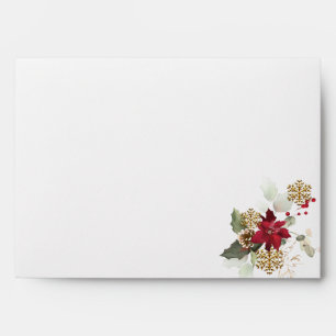 Christmas Holly Red Green Envelope
