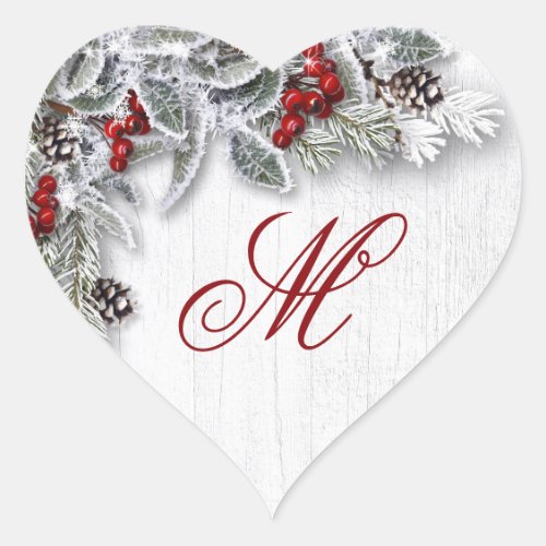 Christmas Holly Rustic Monogram Envelolpe Seal