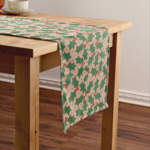 Christmas Holly Short Table Runner
