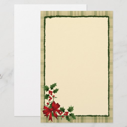 Christmas Holly Stationery | Zazzle