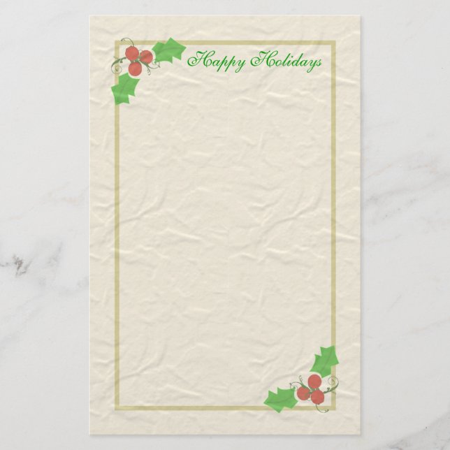 Christmas Holly Stationery (Front)