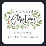 Christmas Holly Sticker Tag<br><div class="desc">Christmas Holly,  Sticker tag. Customizable. Part of a collection</div>