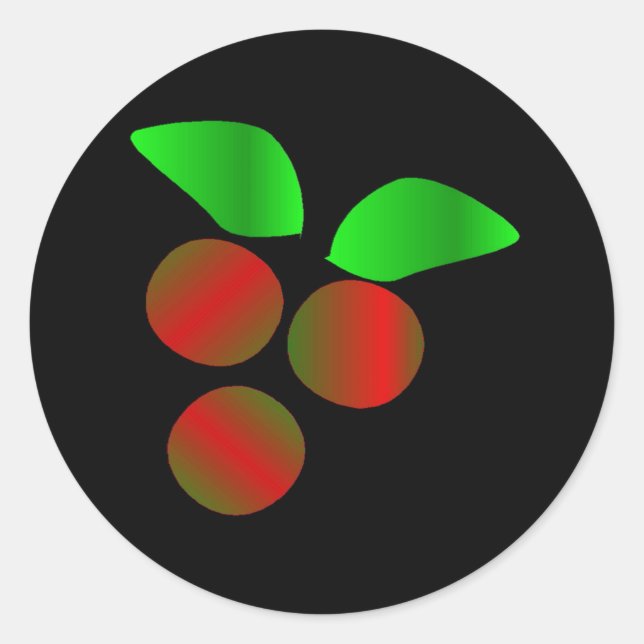 Christmas Holly VI Classic Round Sticker (Front)