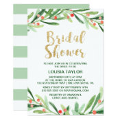 Christmas Holly Wreath Bridal Shower Invitation