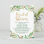Christmas Holly Wreath Bridal Shower Invitation (Standing Front)