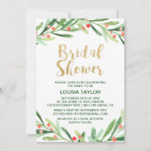 Christmas Holly Wreath Bridal Shower Invitation (Front)