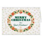 Christmas Holly Wreath for Hairdresser Snowflakes (Front Horizontal)