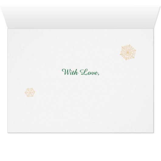 Christmas Holly Wreath, for Stepmother, Snowflakes (Inside Horizontal (Bottom))