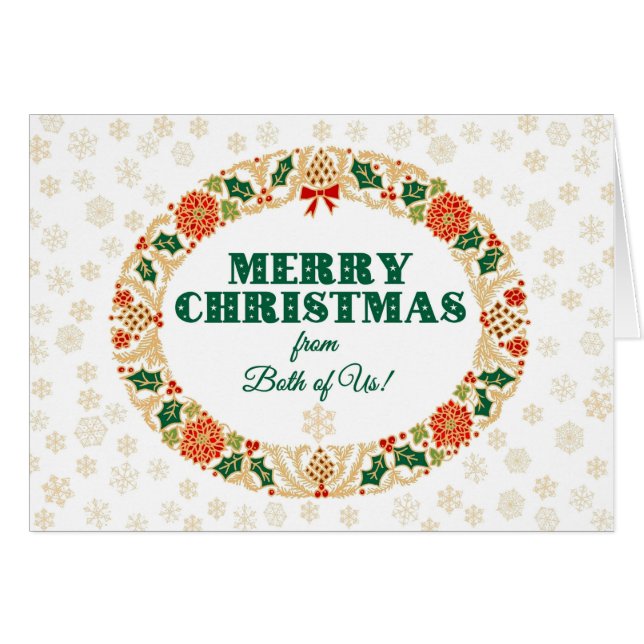 Christmas Holly Wreath from Both of Us Snowflakes Cards (Front Horizontal)