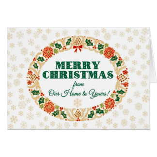 Christmas Holly Wreath, Home to Home, Snowflakes Cards