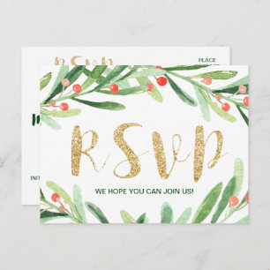 Christmas Holly Wreath Menu Choice RSVP