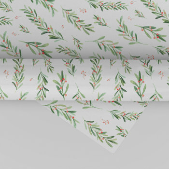 Christmas Holly Wreath Pattern Wrapping Paper by ChristmasPaperCo at Zazzle