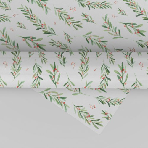 Christmas Holly Wreath Pattern Wrapping Paper