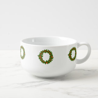 Christmas Holly Wreath Soup Mug