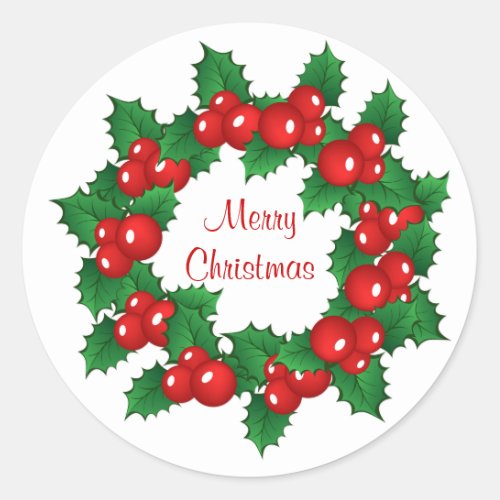Christmas holly wreath Sticker