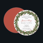 Christmas Holly Wreath Winter Rehearsal Dinner Invitation<br><div class="desc">Christmas Holly Wreath Winter Rehearsal Dinner Invitations</div>