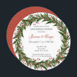 Christmas Holly Wreath Winter Rehearsal Dinner Invitation<br><div class="desc">Christmas Holly Wreath Winter Rehearsal Dinner Invitations</div>