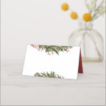 Christmas Holly Wreath Winter Rehearsal Dinner Place Card<br><div class="desc">Christmas Holly Wreath Winter Rehearsal Dinner Place Cards</div>