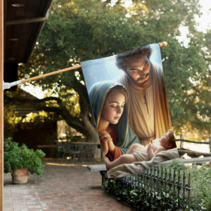 Christmas Holy Family House Flag
