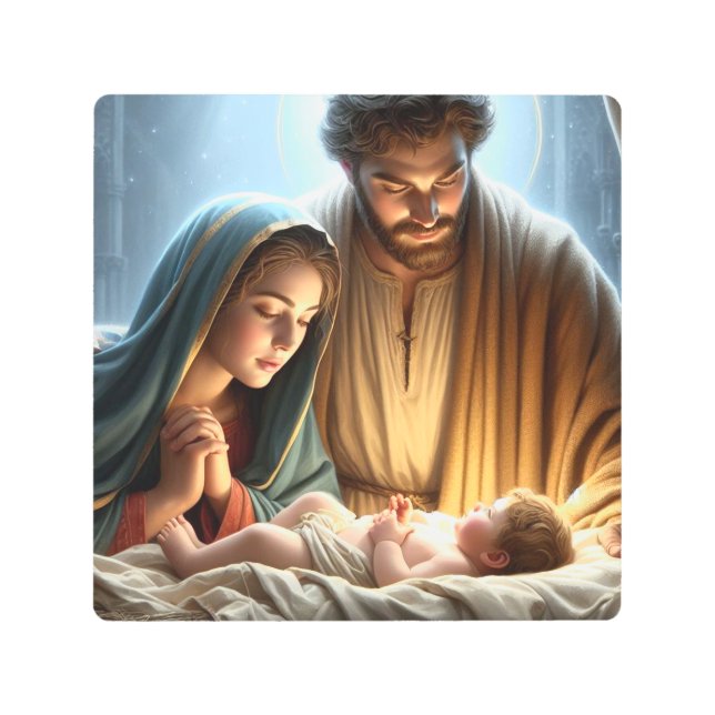 Christmas Holy Family Metal Print (Front)