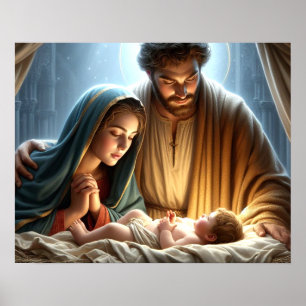 Christmas Holy Family Poster
