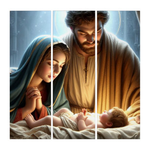 Christmas Holy Family Triptych