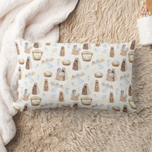 Christmas Holy Night Religious Lumbar Pillow