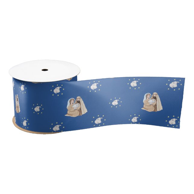 Christmas Holy Night Religious Satin Ribbon (Spool)