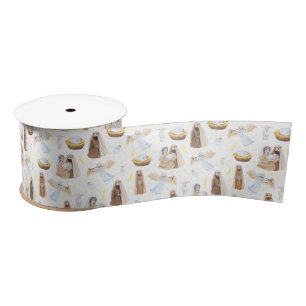 Christmas Holy Night Religious Satin Ribbon