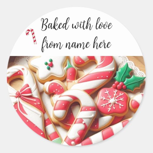 Christmas Home Baked Cookies Package Sticker