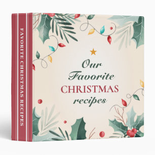 Christmas Home Chef Recipe Album Cooking Cookbook 3 Ring Binder