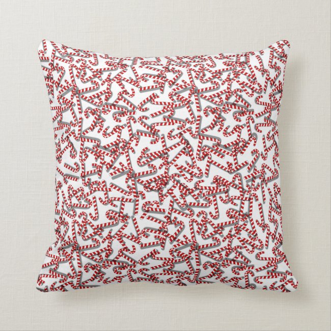 Christmas Home Decor Pillow Candy Canes Red White