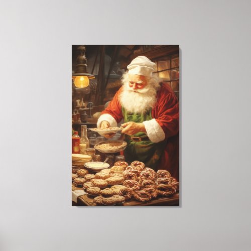 Christmas home decor Santa baking cookies