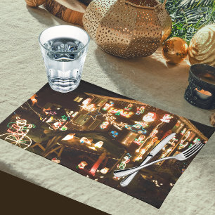 Christmas Home Decorations Photo Woven Cotton Placemat