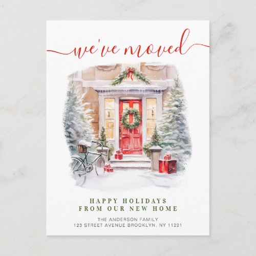 Christmas Home Moving New Home announcement Postcard