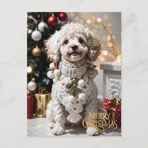 Christmas Home Pet Cute puppy  Postcard